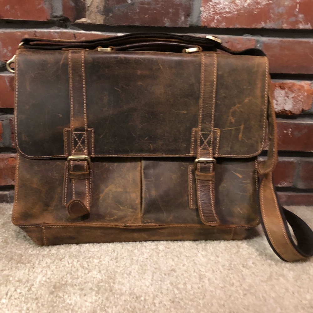 Classy leather laptop satchel